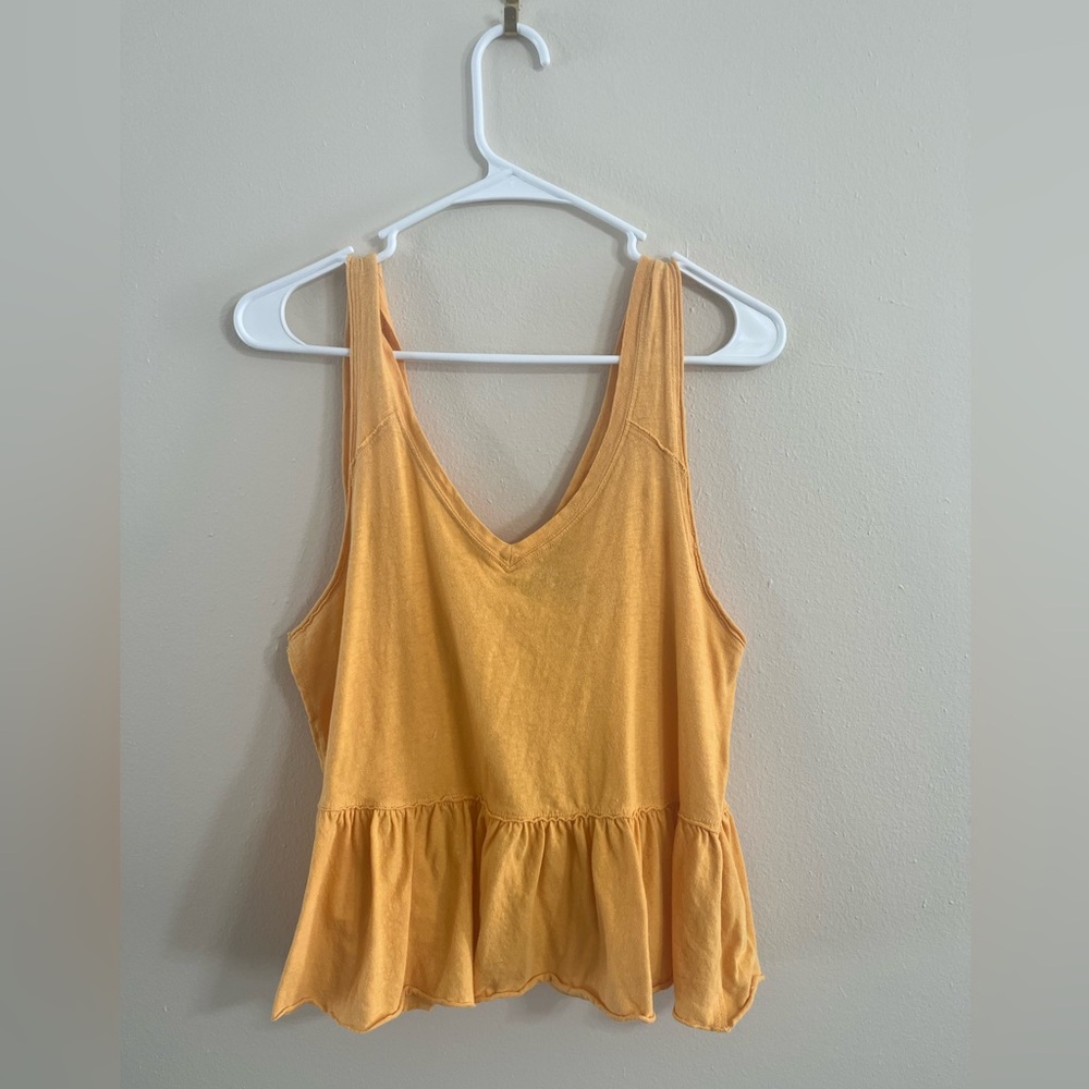 Forever 21 Mustard Yellow Peplum Tank Top